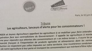 Tribune cosignée par la FNSEA et JA le 10 juin 2018. Tribune cosignée par la FNSEA et JA le 10 juin 2018.